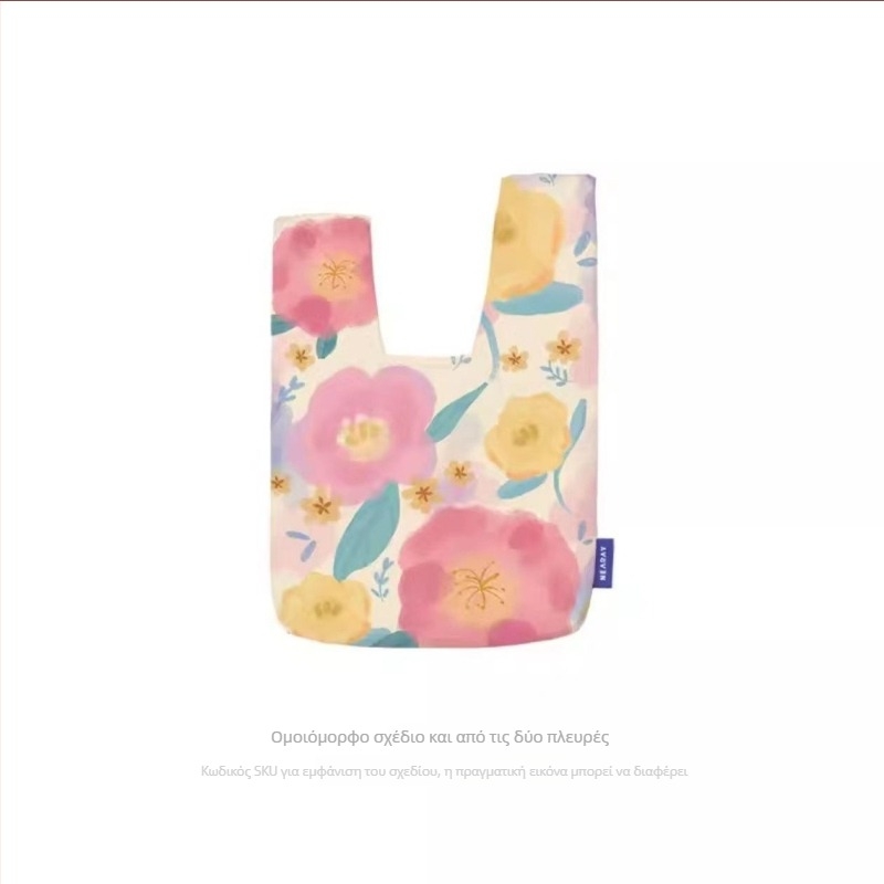 Γυναικεία τσάντα στρογγυλού σχήματος, Κινέζικου στιλ, από Oxford ύφασμα, πλισέ σχέδιο, βαμβακερή επένδυση, ανοιχτή εξωτερική τσέπη