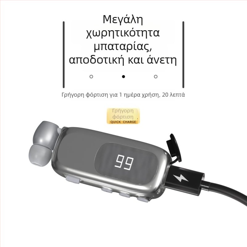K75 Bluetooth ακουστικό με κλιπ για αυτοκίνητο - αναδιπλούμενο μικρόφωνο, μακροβιότερη μπαταρία (>8 ώρες), Bluetooth 5.4, πολλαπλή σύνδεση, ψηφιακή οθόνη