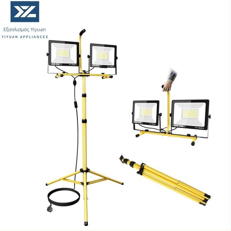 Φορητό LED εργασιακό φως με τρίποδο, 100W, 220V, IP66, γωνία δέσμης 120°