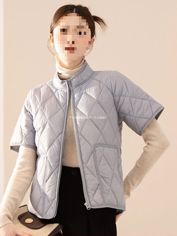 Γυναικείο γιλέκο με ψηλό γιακά, κανονικού μήκους, μπροστινό φερμουάρ, πολυεστέρας 90-95%