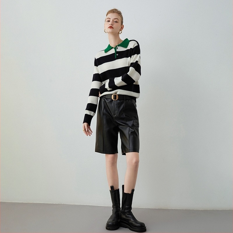 Γυναικείος πουλόβερ από μείγμα κασμίρ, πλεκτό με μηχανή, casual slim-fit, μακριά μανίκια, μήκος 50–65 εκ