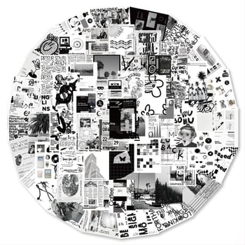 Σετ αυτοκόλλητων κολάζ τέχνης, 60 τεμάχια, αυτοκόλλητα με κόλλα, σκανδιναβικό στυλ, εκτύπωση — Tu Yu