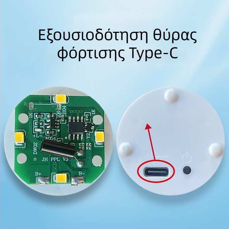 Επαναφορτιζόμενη νυχτερινή λυχνία κομοδίνου με βάση, αφής-ενεργοποίηση, ρύθμιση φωτεινότητας