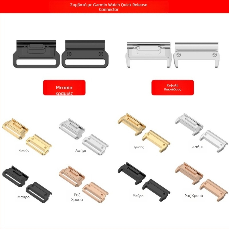 Garmin συνδετήρας μεταλλικής ζώνης με γρήγορη απελευθέρωση για Fenix 6X Pro / 5X – Αθλητικό στυλ, αγκράμα