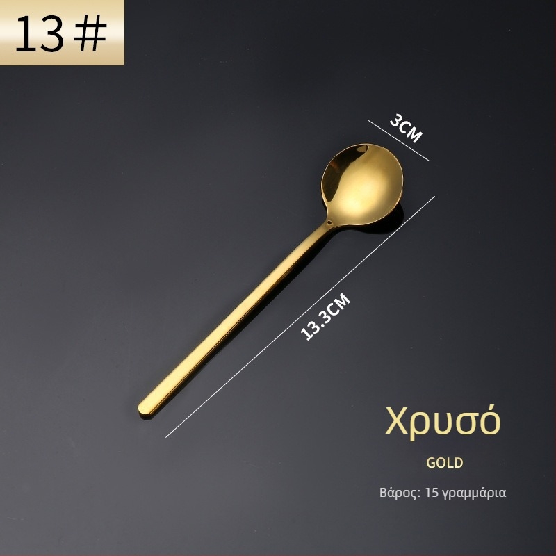Ανοξείδωτο ατσάλι κουτάλι επιδόρπιο - στρογγυλός σχεδιασμός, εκτύπωση λογότυπου, καθρέφτης φινίρισμα, δυνατότητα προσαρμογής