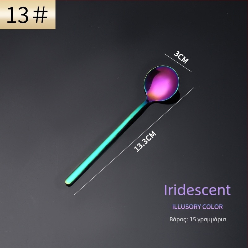 Ανοξείδωτο ατσάλι κουτάλι επιδόρπιο - στρογγυλός σχεδιασμός, εκτύπωση λογότυπου, καθρέφτης φινίρισμα, δυνατότητα προσαρμογής