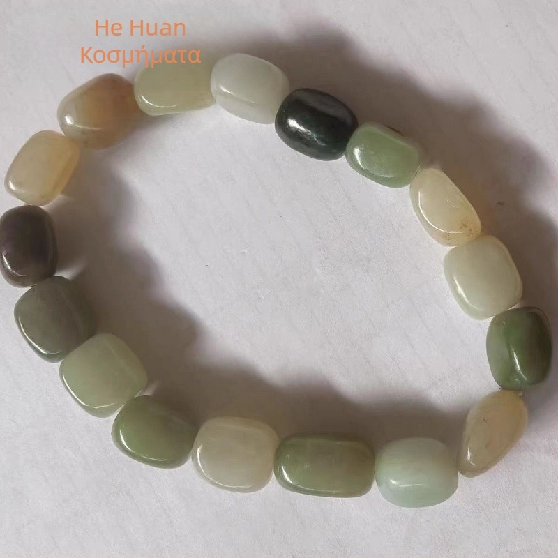Βραχιόλι με χάντρες από νεφρίτη - φυσικός λίθος, μονή σειρά, unisex
