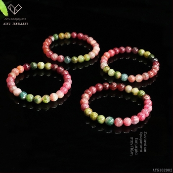 Βραχιόλι Ai yu από τουρμαλίνη, γεωμετρικός σχεδιασμός, χειροποίητο πλέξιμο, προσαρμόσιμο