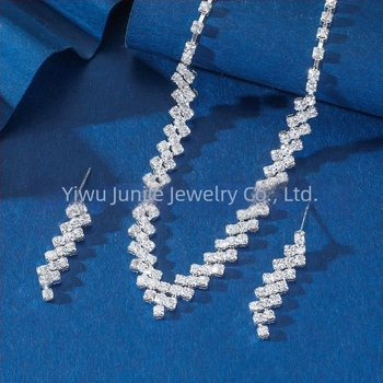 Σετ κολιέ και σκουλαρίκια με ζιρκόνια και σίδηρο, αλυσίδα κλείδας, πολυτελές γυναικείο κόσμημα