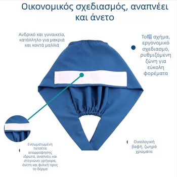 Χειρουργική κάπα για οδοντιάτρους, πολυεστέρας, μονοχρωμία, κάλυμμα σε σχήμα σφαίρας με επίπεδο άκρο, δυνατότητα εκτύπωσης λογότυπου, εξατομίκευση