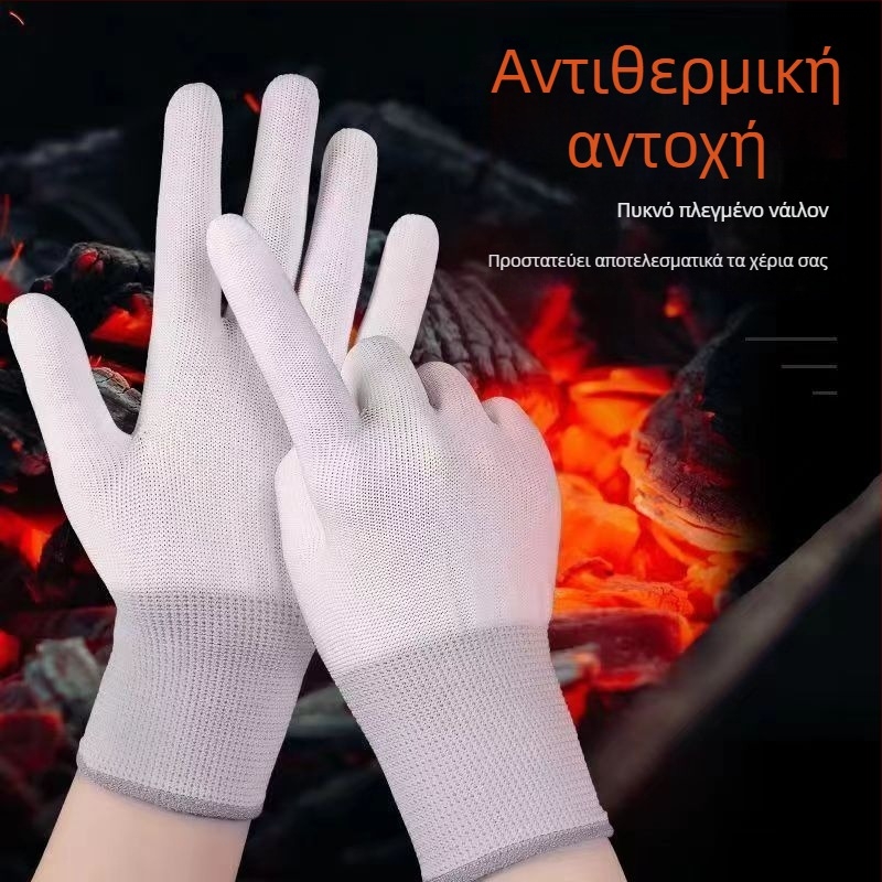 Γάντια BBQ - Νάιλον, επαναχρησιμοποιούμενα, θερμοανθεκτική μόνωση, προστασία από πιτσιλίσματα λαδιού, για κάρβουνο μπάρμπεκιου