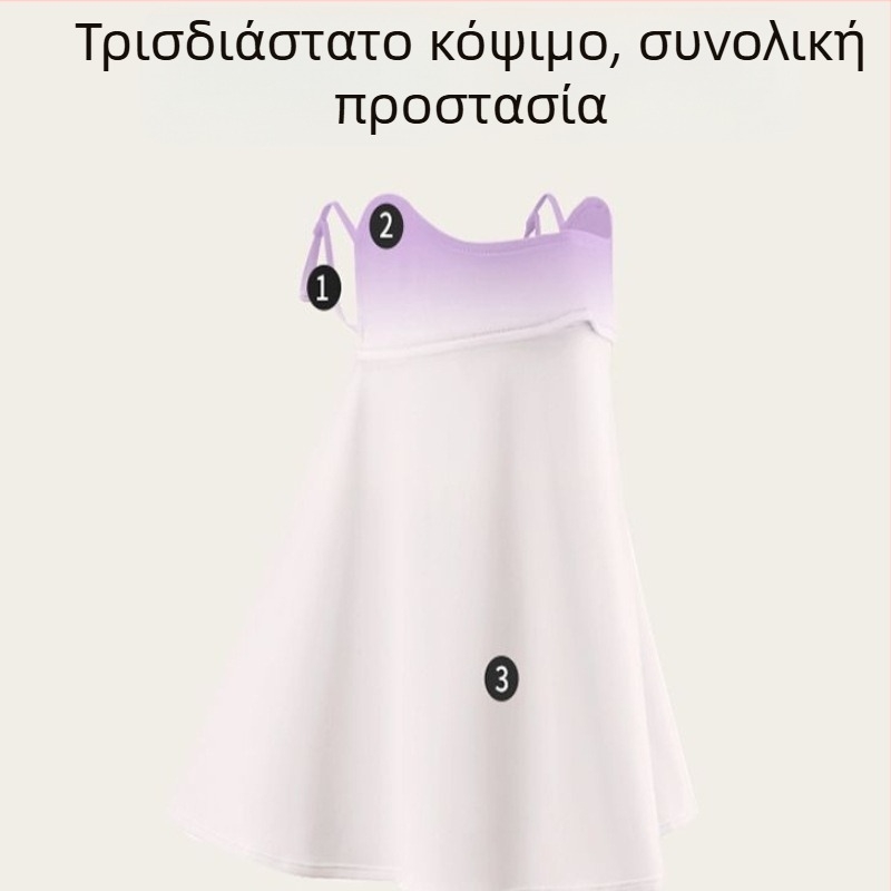 Γυναικεία μάσκα προστασίας από τον ήλιο για το καλοκαίρι με προστασία λαιμού και για οδήγηση, ελαφριά και πρακτική; Ύφασμα Τενσελ (Lyocell), 21–30% περιεκτικότητα, Σεζόν: Καλοκαίρι 2024.