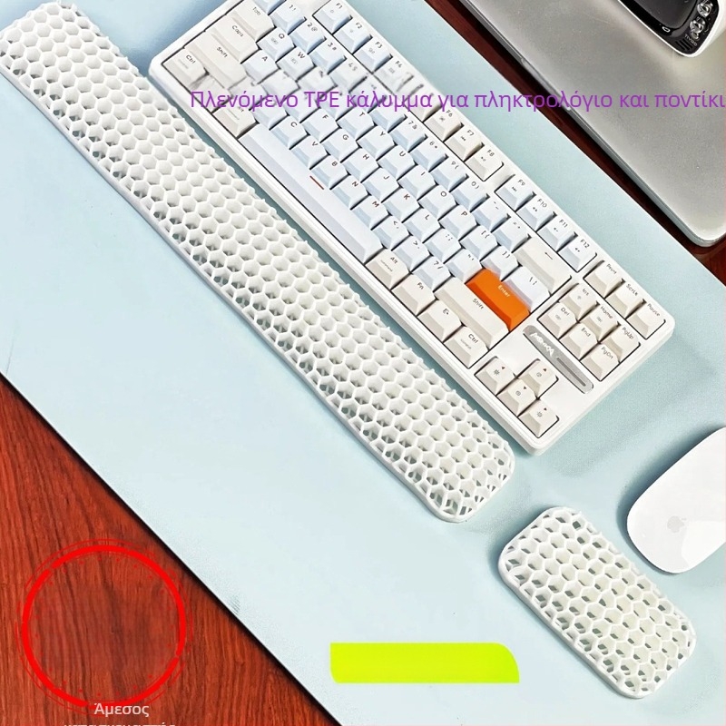 Στήριγμα καρπού για πληκτρολόγιο και ποντίκι – διπλής όψεως ΤΡΕ με κοίλη κατασκευή, κατάλληλο για γραφείο, αδιάβροχο, αντιολισθητικό, ανθεκτικό στη φθορά, εύκολο καθάρισμα