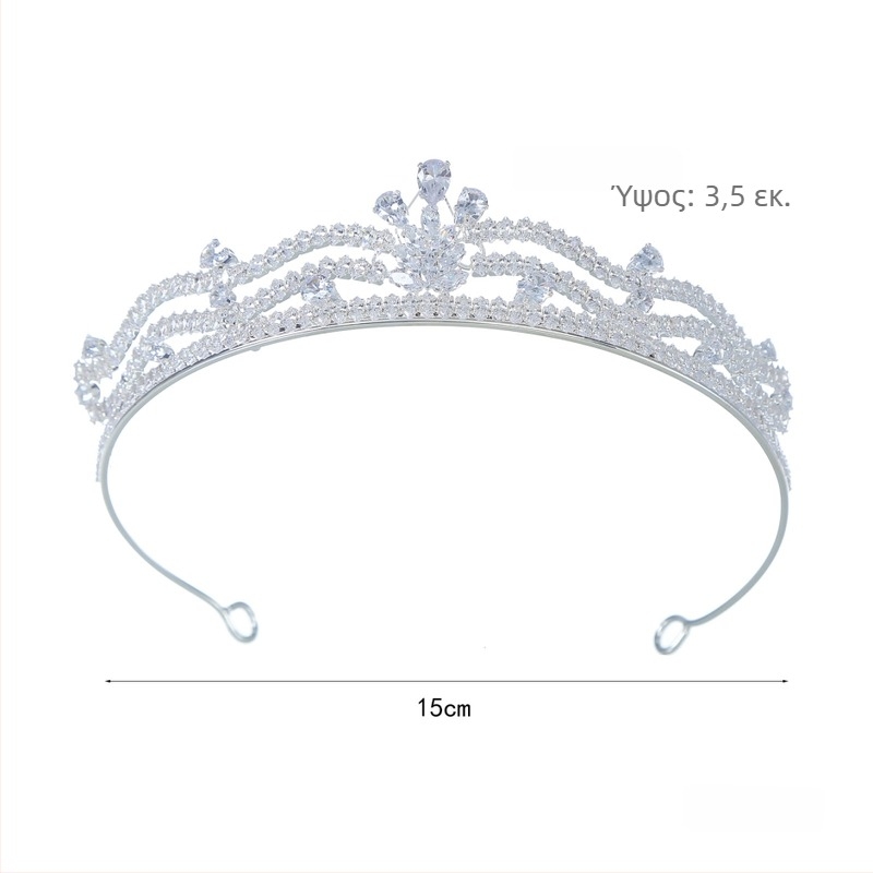 Κορώνα ζιρκόν για γάμο σε δασικό στιλ, απλό και κομψό στέμμα για φωτογράφηση και παραστάσεις