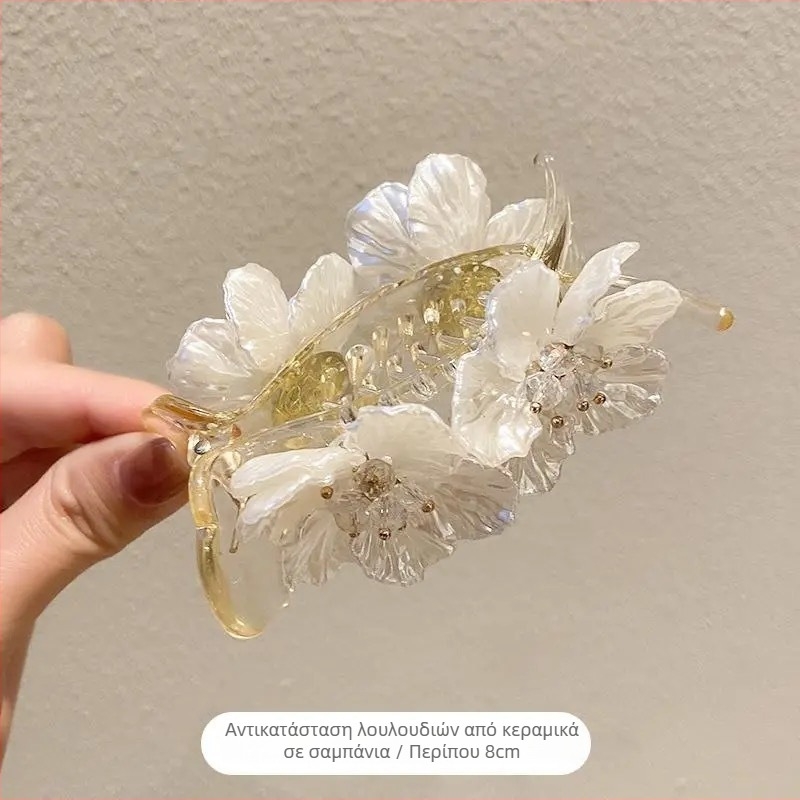 Ακρυλικό κλιπ μαλλιών για κότσο με λουλούδι, κορεατικού στυλ, κομψό, χειροποίητο, γυναικείο απλό σχέδιο