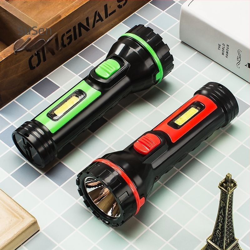 Φακός LED Sosen με COB πλευρικό φωτισμό, επαναφορτιζόμενος, LED 1W, σώμα ABS, εμβέλεια 200–500 m, διάρκεια μπαταρίας 6 h