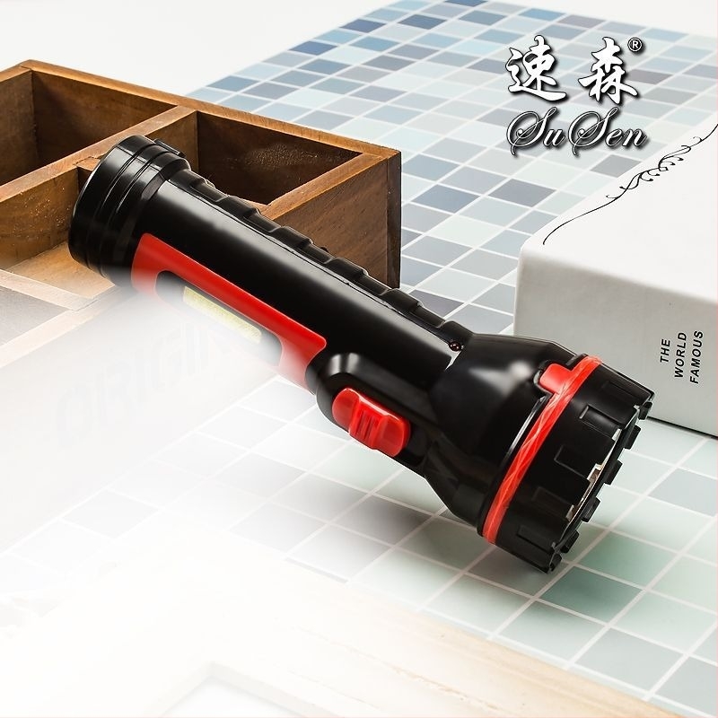 Φακός LED Sosen με COB πλευρικό φωτισμό, επαναφορτιζόμενος, LED 1W, σώμα ABS, εμβέλεια 200–500 m, διάρκεια μπαταρίας 6 h