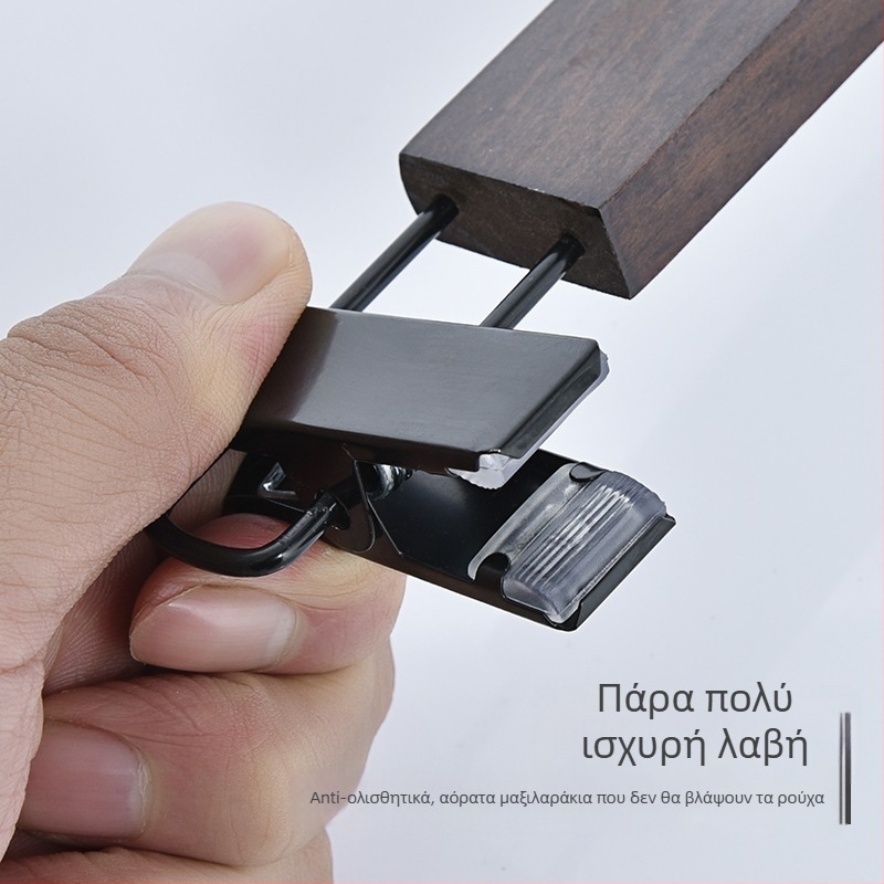 Ξύλινη κρεμάστρα παντελονιών με κλιπ και θήκη για γραβάτες — μη αφήνει σημάδια στα ρούχα, μάρκα onlya, στυλ Κινέζικο, 1 τεμάχιο, Τυπωμένο λογότυπο, Ανεξάρτητος κατασκευαστής
