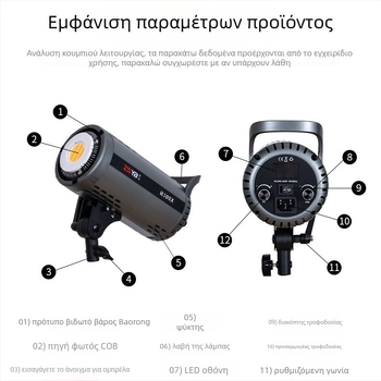 Shadow bang B300x — Επαγγελματικός φωτογραφικός λαμπτήρας, διπλής θερμοκρασίας φωτισμός, 220W/220V, κεφαλή E40, ρυθμιζόμενος με δυνατότητα dimming, ανεξάρτητη τροφοδοσία, ρύθμιση έντασης φωτός, ιδανικό ως κύριο φως για ζωντανές μεταδόσεις και πορτρέτο βίντ