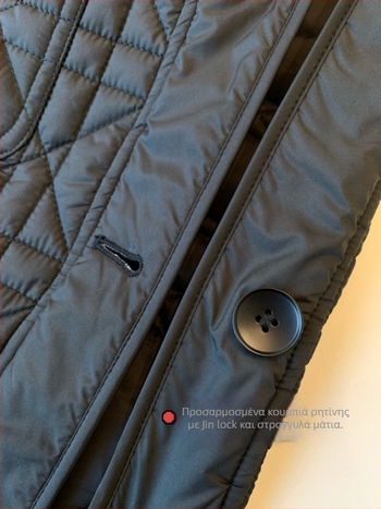 Γυναικείο μακρύ καπιτονέ παλτό καρό από πολυεστέρα με λαιμό πόλο