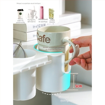 Θήκη ποτηριού και οργάνωση καλωδίων στην άκρη του γραφείου — πλαστικό, εγκατάσταση χωρίς τρύπες, Νέο κινεζικό στυλ