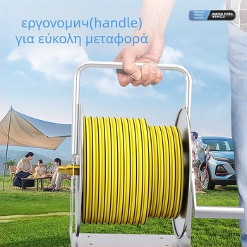 Sangmei Ρολό για σωλήνα οικιακής πλύσης αυτοκινήτων και αποθήκευση πιστόλι νερού, μηχανισμός αναδίπλωσης για κήπο