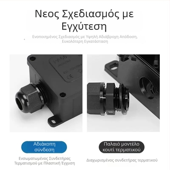 Δίδρομη ηλεκτρική θήκη διακλάδωσης, πλαστική, IP66, προστασία από πιτσιλίσματα, εξωτερική χρήση για φωτισμό στα γήπεδα