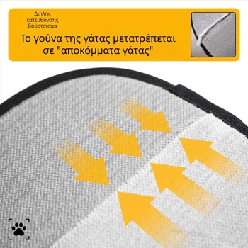 Γάντια Ηλεκτροστατικής Απομάκρυνσης Τριχών για Κατοικίδια με Διπλής Κατεύθυνσης Βούρτσα για Γάτες και Σκύλους