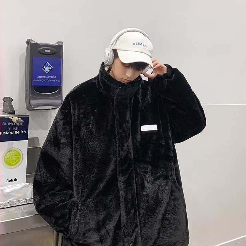 Ανδρικό παλτό με γέμισμα από πολυεστέρα 70–80%, επένδυση από πολυεστέρα 70–80%, φερμουάρ, σταθερός γιακάς, χειμερινό