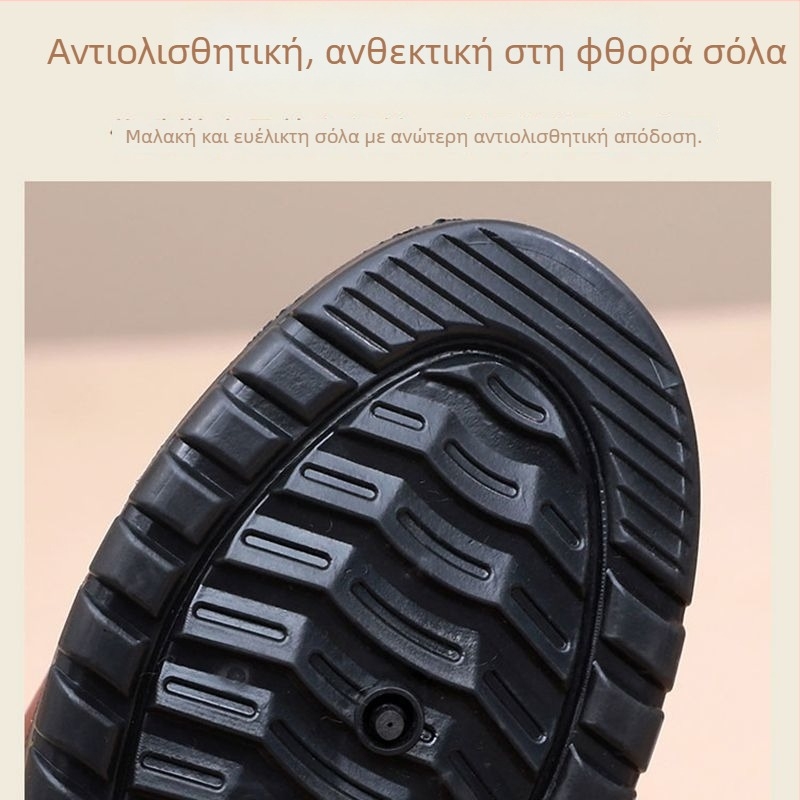 Γυναικεία χειμερινά παπούτσια – άνω μέρος από υπερίνες, σόλα από καουουκ, επένδυση από τεχνητό plush, χαμηλό τακούνι 1–3 cm, μεσαίο άνοιγμα