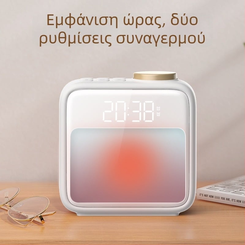 Φωτιστικό αφύπνισης με ρολόι κομοδίνου, Grating, μοντέρνο μινιμαλιστικό στυλ, CE πιστοποίηση