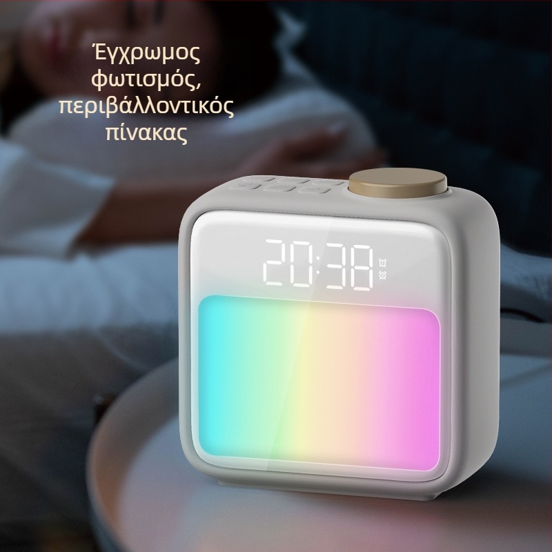 Φωτιστικό αφύπνισης με ρολόι κομοδίνου, Grating, μοντέρνο μινιμαλιστικό στυλ, CE πιστοποίηση