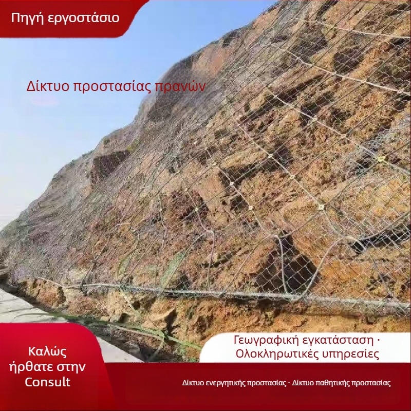 Δίκτυ προστασίας πλαγιάς – διαμαντοειδές πλέγμα, γαλβανισμένο με ζεστό βύθισμα, μάρκα Yinyi, προστασία από κατολισθήσεις στα βουνά