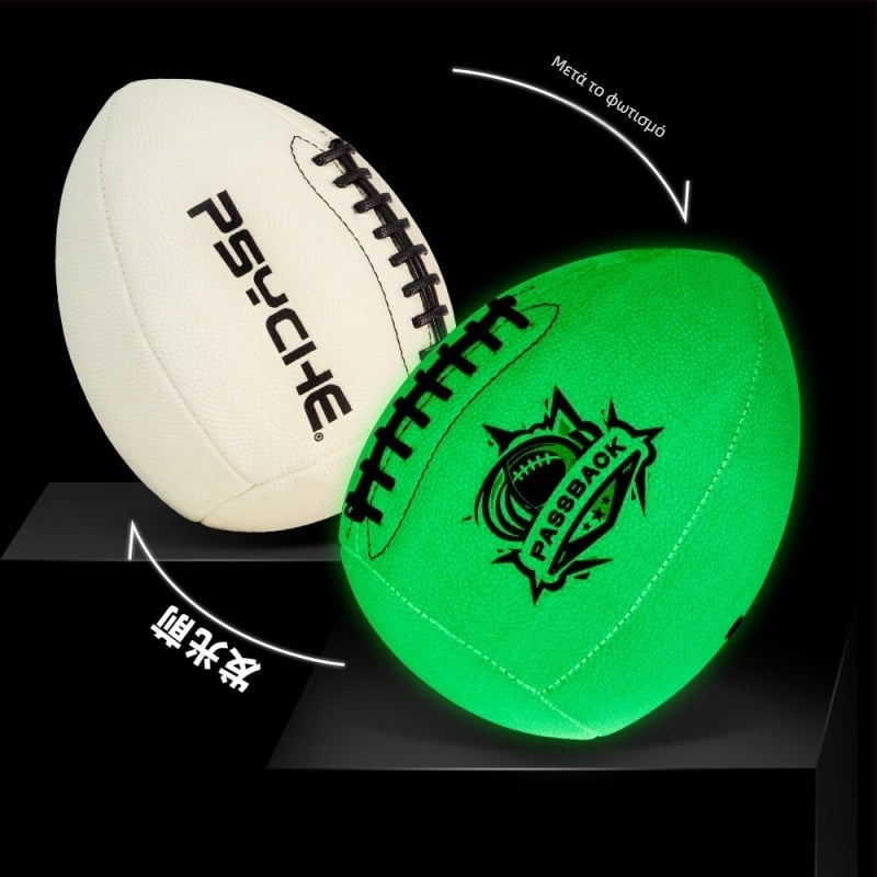 Μπάλα ρίψης για προπονήσεις quarterback - Φωτεινή PU δερμάτινη μπάλα για passback, μισό ράγκμπι, εξωτερική χρήση (Υλικό: PU; Ράψιμο: Μηχανικό ράψιμο; Τύπος μπάλας: Μισό ράγκμπι; Χαρακτηριστικό: Φωτεινό passback)