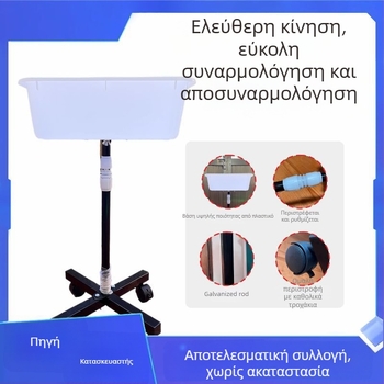 Στήριγμα συλλογής μπάλων επιτραπέζιου τένις - Μετακινούμενο καλάθι PVC για πολλαπλά μπαλάκια, οικιακή προπόνηση