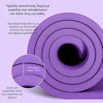 Μάτ γιόγκα, nitrile υλικό, 8mm πάχος, αντιολισθητικό, απορρόφηση κραδασμών, ήσυχη