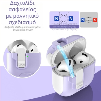 Θήκη προστασίας για AirPods Pro 3 και AirPods 4 με αναδυόμενη βάση, TPU+PC