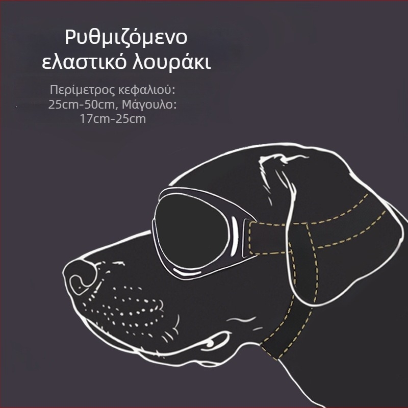 Γυαλιά ηλίου για κατοικίδια με αντοχή στον άνεμο – προστασία ματιών, φακοί PC, σκελετός TPU, παγκόσμια εφαρμογή, εξωτερική χρήση