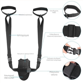 Ζώνη διάτασης για γιόγκα — Συλλογή προϊόντων ποδιών; Υλικά: σφουγγάρι, Oxford ύφασμα, Velcro, πλαστική και μεταλλική αγκράφα, ιμάντας υφάσματος; Κωδικός προϊόντος: 108 stretch foot drop; Εφαρμογές: υγεία μασάζ, fitness και ομορφιά