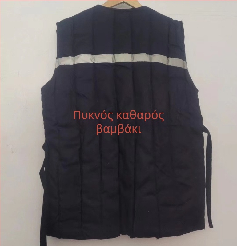 Παχύ βαμβακερό γιλέκο εργασίας, ζεστό εξωτερικό ρούχο για τον χειμώνα με κουκούλα