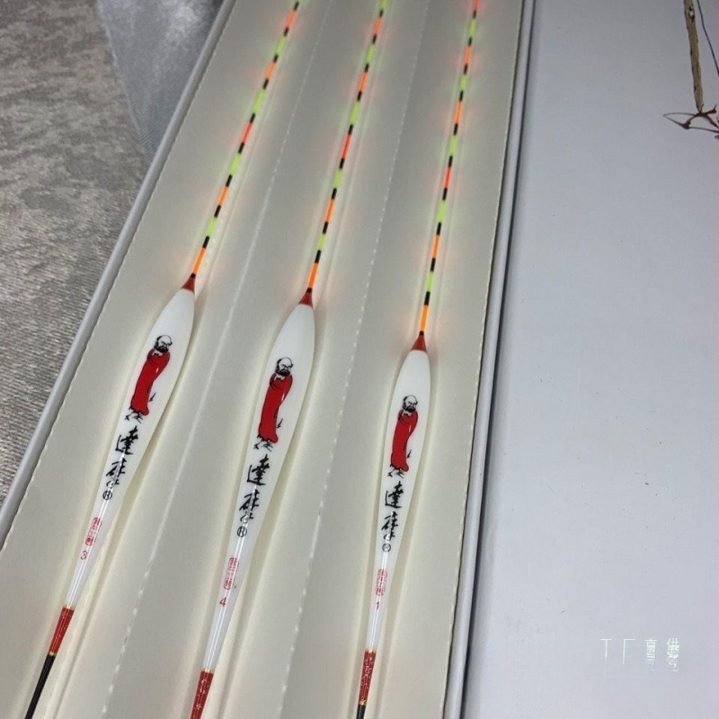 J1U Daruma Float KC25, έξι τεμάχια φτερού παγωνιού, χειροποίητο float υψηλής ευαισθησίας