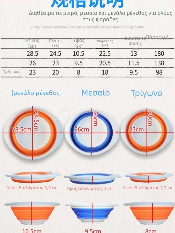 Πτυσσόμενη λεκάνη δολώματος για ψάρεμα, φορητή πλαστική λεκάνη, μάρκα Purple