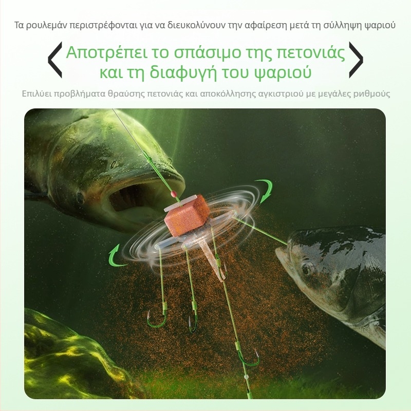 Σετ ψαρέματος με αναδιπλούμενο αγκίστρι, αντιμπλέκ αγκίστρια, τετράγωνο δόλωμα, εκρηκτικά αγκίστρια, ολόκληρη σειρά Water Monster για μεγάλα ψάρια