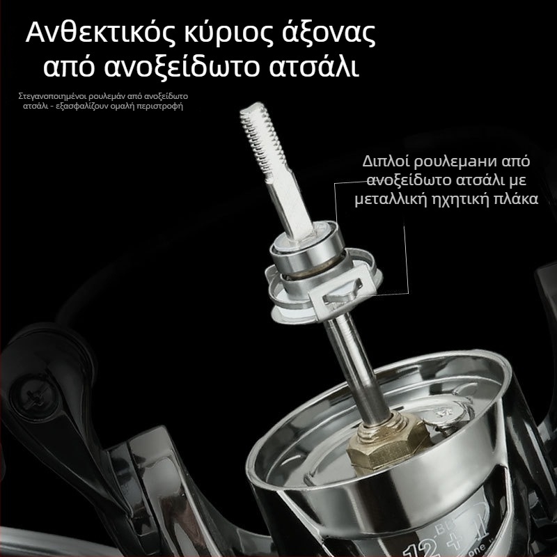 Songchuan μεταλλικός περιστροφικός μηχανισμός ψαρέματος – χωρίς κενό, ρηχός δίσκος, μακριά ρίψη