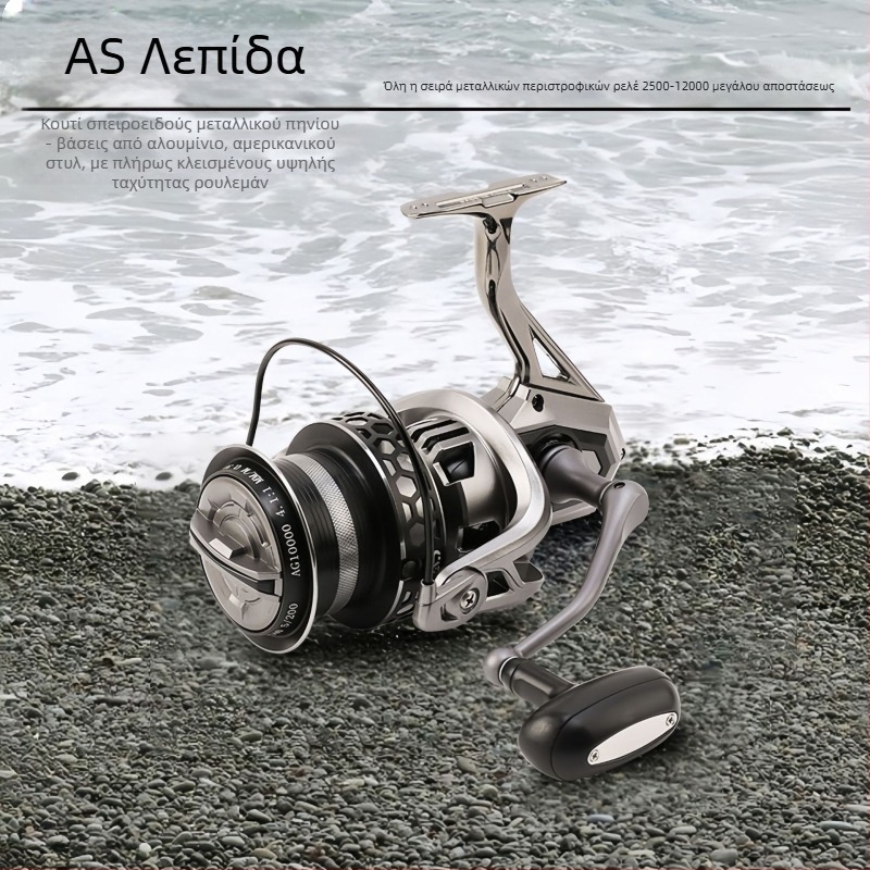 Aojiangshark ολόσωμη μεταλλική μικροπεριστροφική καρούνα ψαρέματος με μακρινές ρίψεις