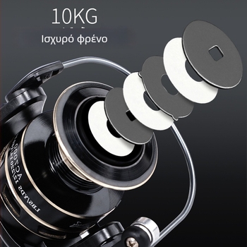 Spinning reel για ψάρεμα με μεταλλική CNC κατασκευή, συσκευασία 40 τεμαχίων