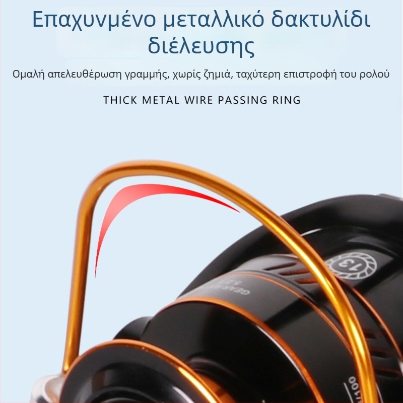 Μακαρα σπίνερ για δολώματα, ρουλεμάν από ανοξείδωτο χάλυβα, πλήρως μεταλλικός μηχανισμός