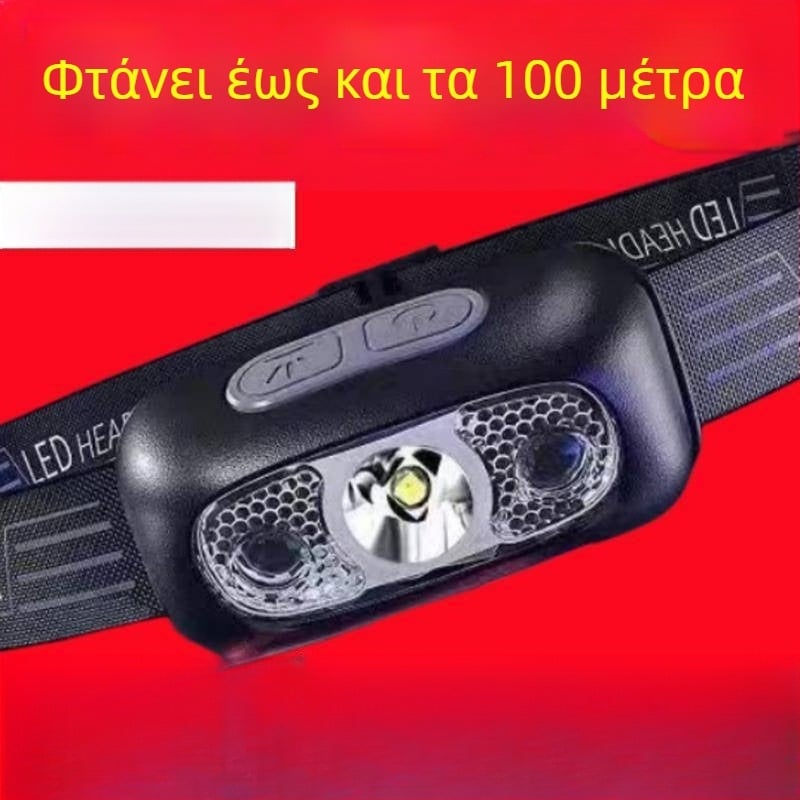 Φακός κεφαλής με μπαταρία, πυρακτώσεως λαμπτήρας, αδιάβροχος, μοντέλο Bj779k8j