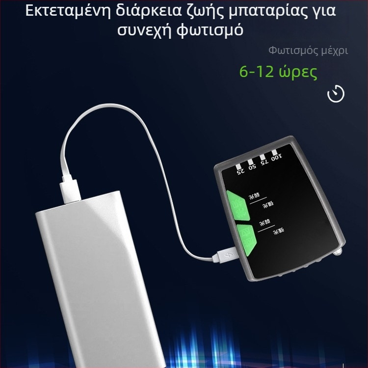 LED φακός κεφαλής για νυχτερινό ψάρεμα, με κλιπ-καπάκι, επαγωγικός διακόπτης, αδιάβροχος, μακρά αυτονομία