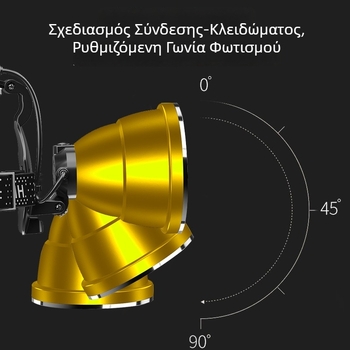 LED κεφαλικός φακός με USB φόρτιση, επαγωγικός φακός κεφαλής, μοντέλο V86, 300 g, αδιάβροχος, εμβέλεια δέσμης 1000 m, αυτονομία 3-5 h, ελαστικό ιμάντας κεφαλής, για πεζοπορία, κατασκήνωση και νυχτερινό ψάρεμα